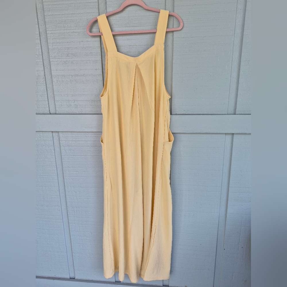 Dokoto Womens Overalls Jumpsuit Light Yellow L Wide Leg Cottagecore Fairycore - Picture 4 of 6